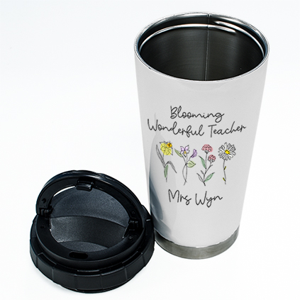 Personalised Blooming Wonderful Teacher 16oz Travel Mug